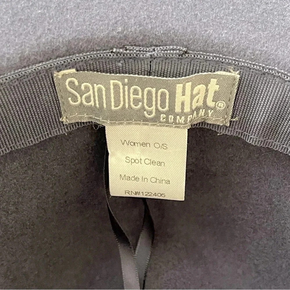 San Diego Hat Company Bow Band Floppy Fedora in Indigo - Picture 8 of 9
